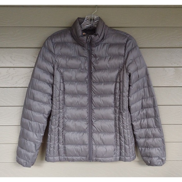 HeatKeep Jacket Womens Gray Down Puffer Packable Lightweight Coat Size S Small - Picture 1 of 4